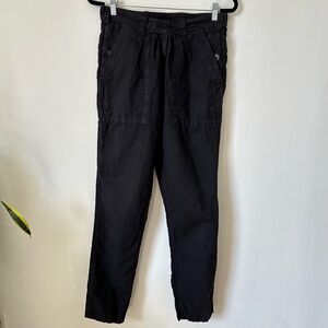 Isabel Marant Etoile Cotton Linen Blend Pants In Faded Black Size 1 Small